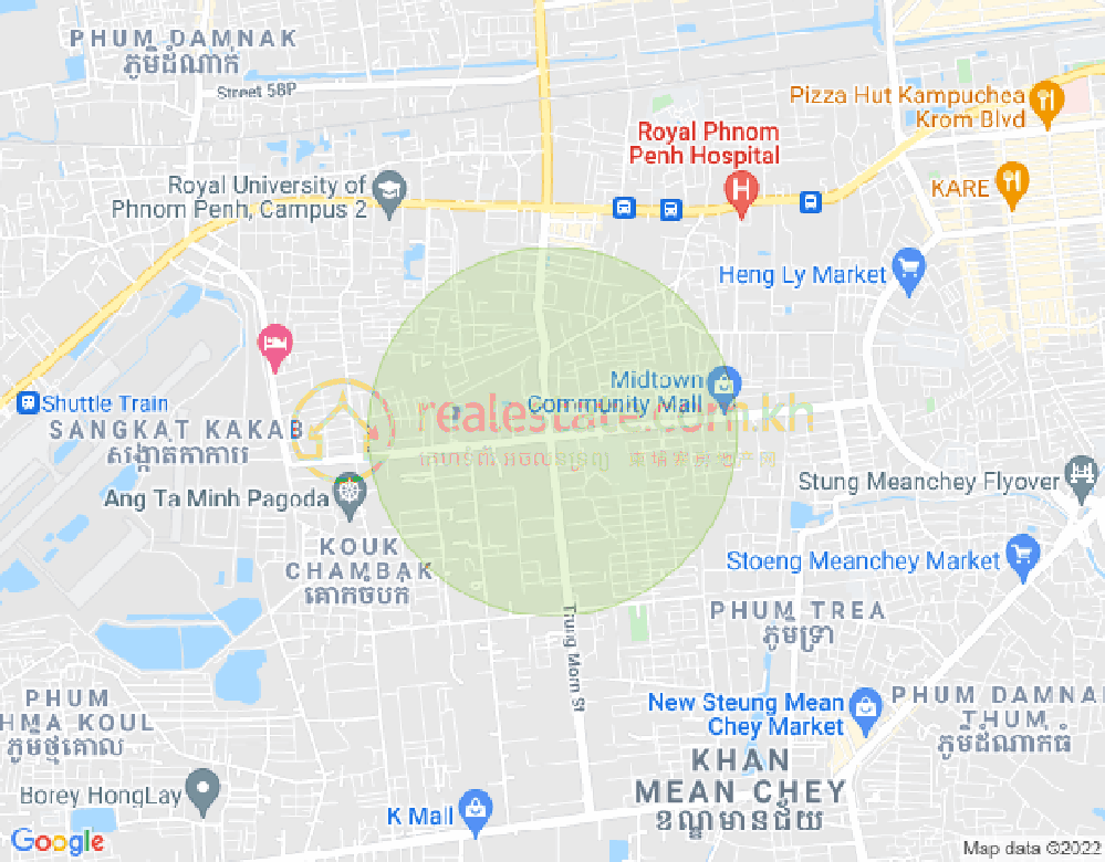 Mapa: Tuek Thla, Sen Sok, Phnom Penh