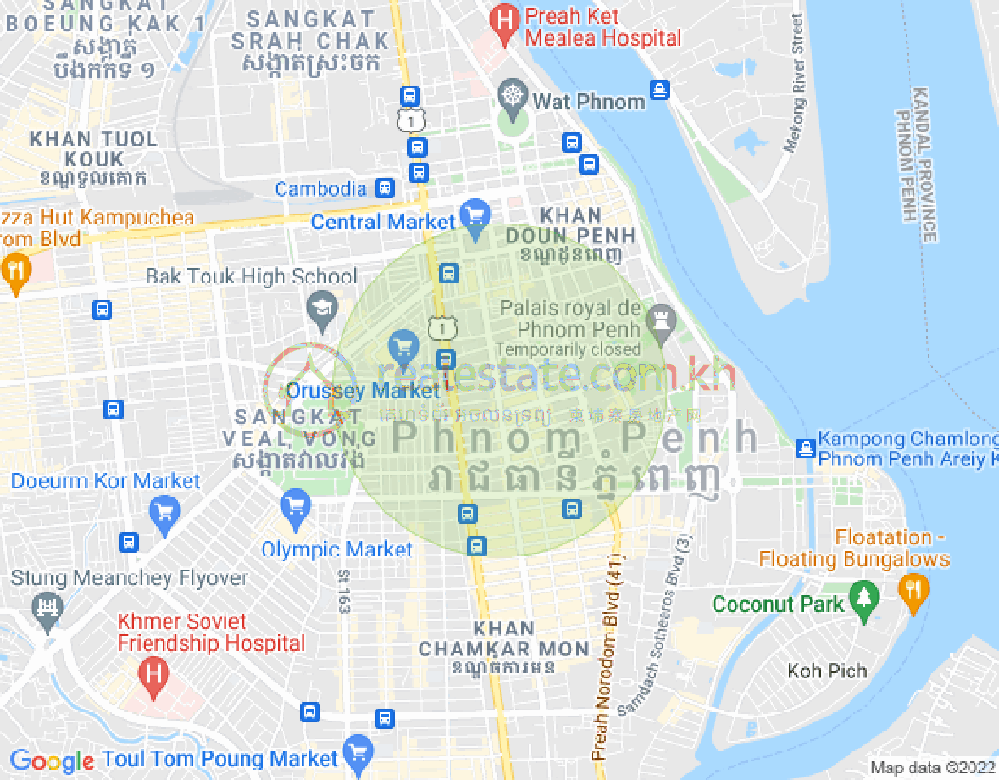 แผนที่ เบิงเรียง, ดวนป็ญ, พนมเปญ
