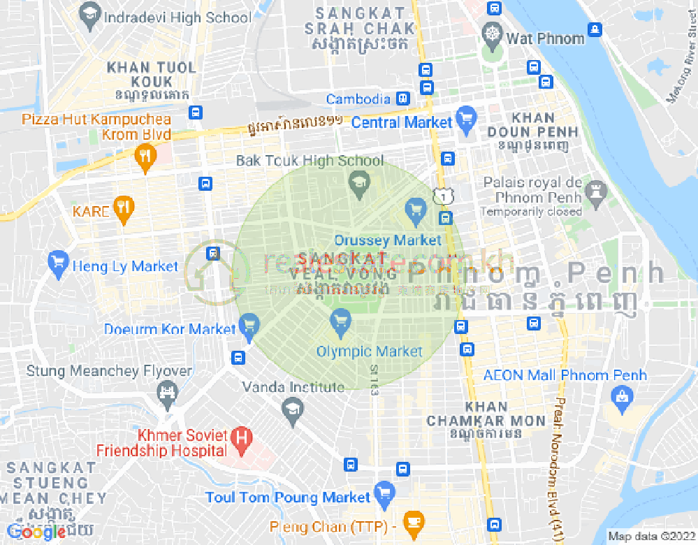 Map of Veal Vong, 7 Makara, Phnom Penh