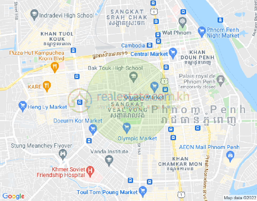 Map of Veal Vong, 7 Makara, Phnom Penh