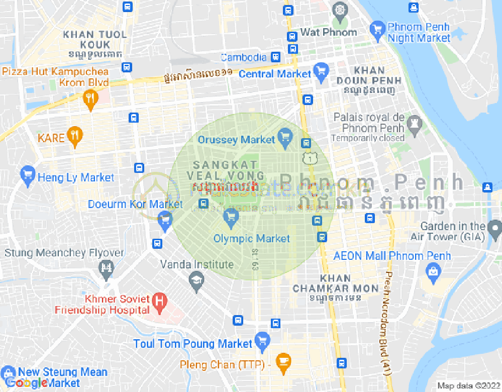 Mapa: Olympic, Boeng Keng Kang, Phnom Penh