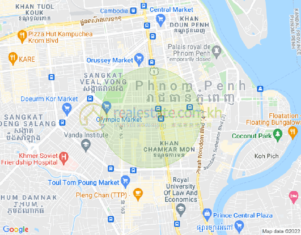 Mapa: BKK 2, Boeng Keng Kang, Phnom Penh