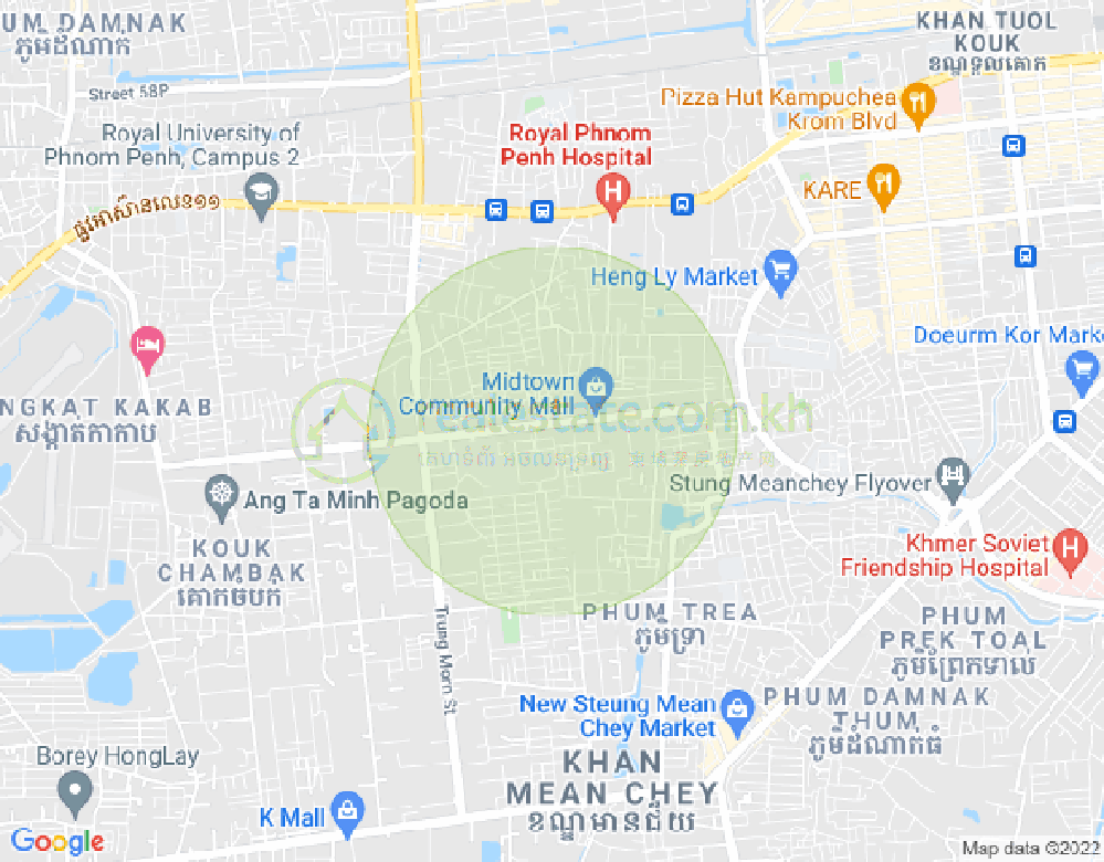 Mapa: Tuek Thla, Sen Sok, Phnom Penh