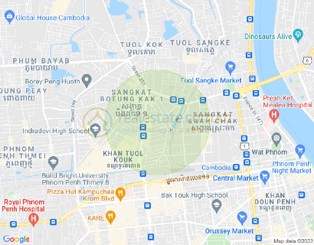 ផែនទី បឹងកក់១, ទួលគោក, ភ្នំពេញ