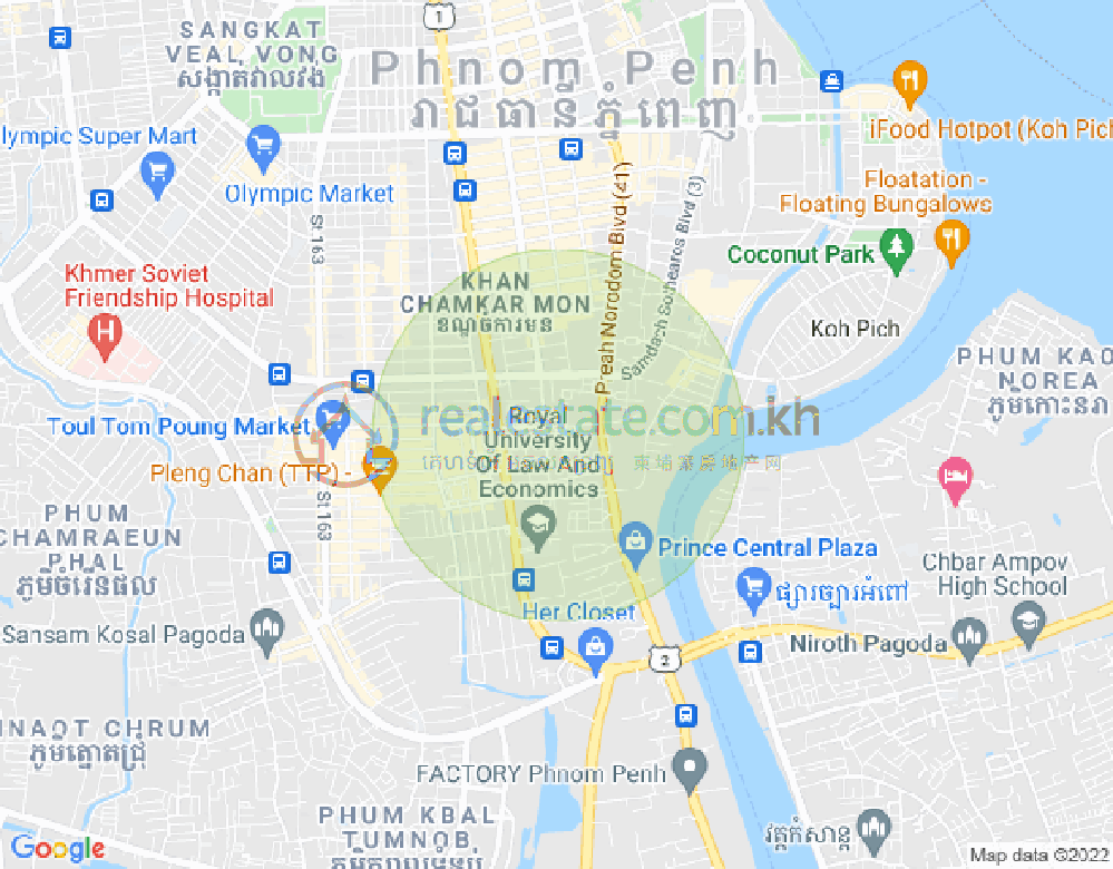 Mapa: BKK 1, Boeng Keng Kang, Phnom Penh