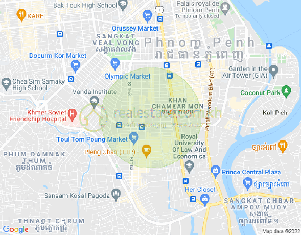 Mapa: BKK 3, Boeng Keng Kang, Phnom Penh