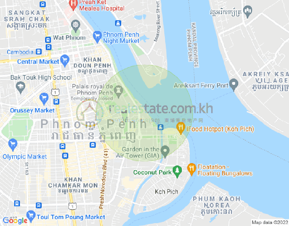 Map of Chakto Mukh, Daun Penh, Phnom Penh