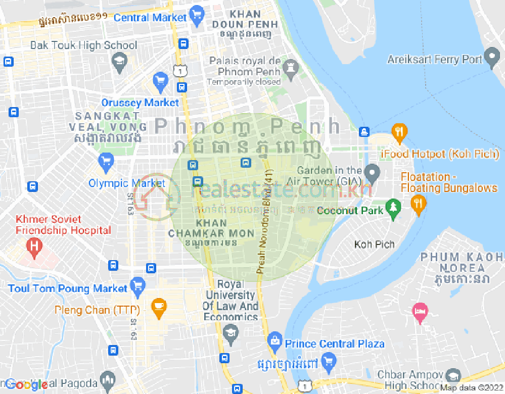 Map of BKK 1, Boeng Keng Kang, Phnom Penh