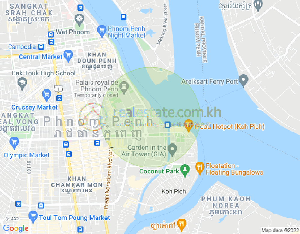 Carte de Chakto Mukh, Daun Penh, Phnom Penh