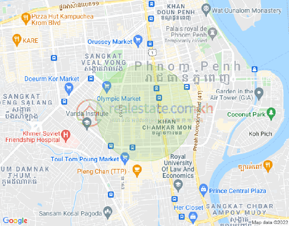 Mapa: BKK 2, Boeng Keng Kang, Phnom Penh