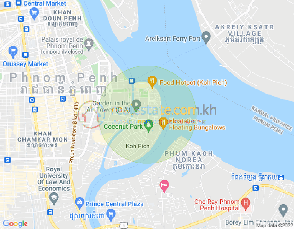 トンレバサック, チャムカモン, プノンペンの地図