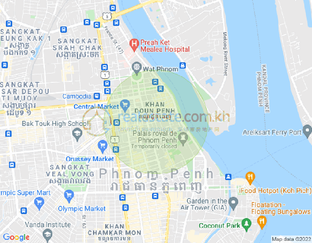 チャクトムク, ドーンペン, プノンペンの地図