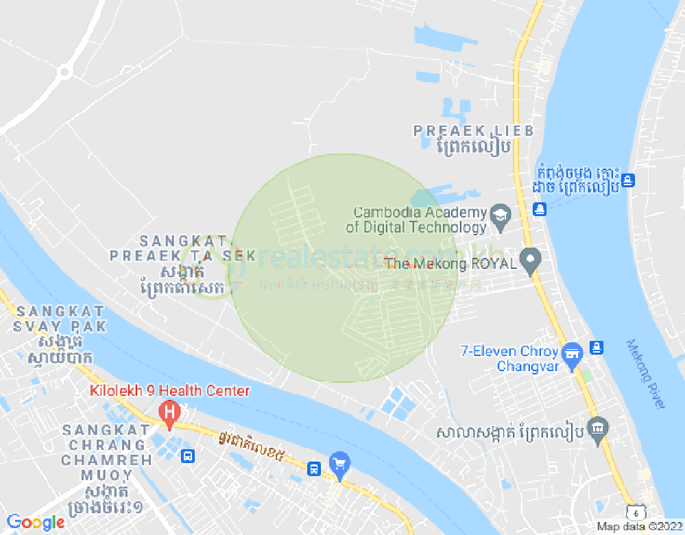 Preaek钽石岗, 水净华区, 金边地图