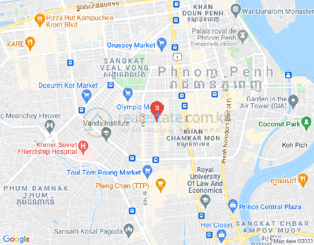 Mapa: BKK 2, Boeng Keng Kang, Phnom Penh