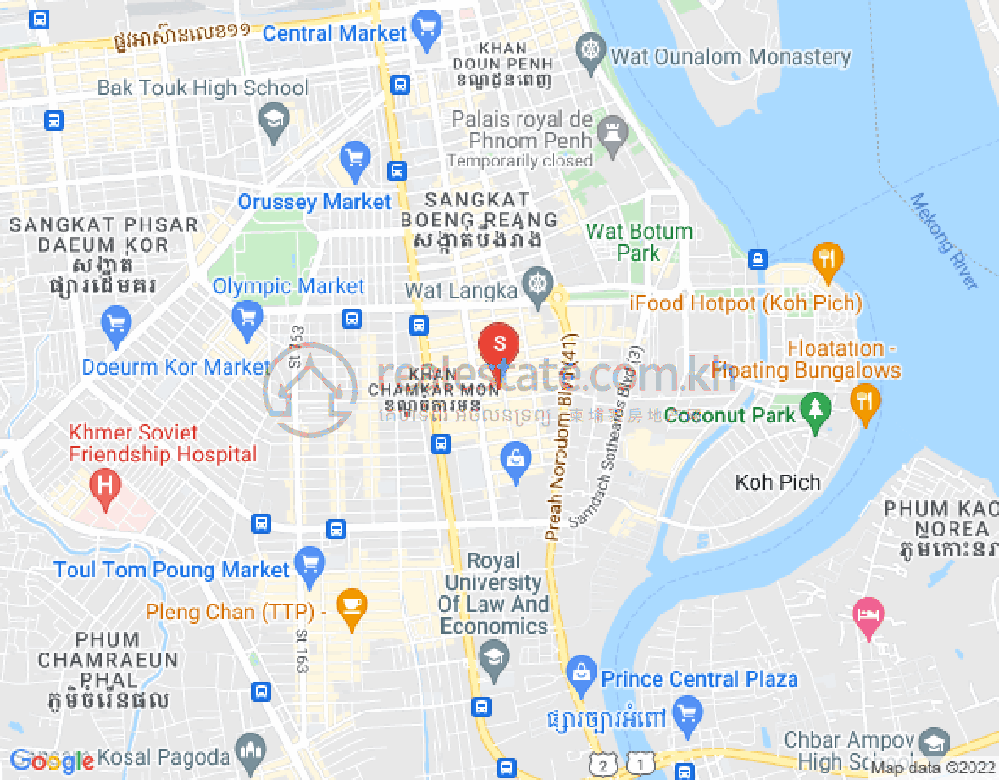 Mapa: BKK 2, Boeng Keng Kang, Phnom Penh