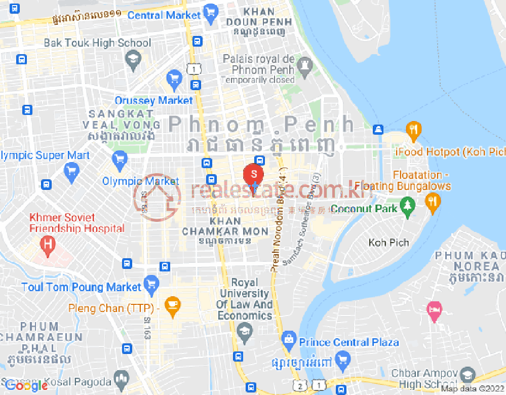 Map of BKK 1, Boeng Keng Kang, Phnom Penh
