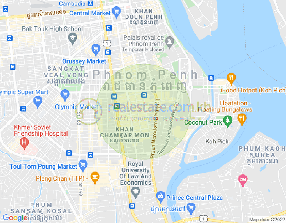 Map of BKK 2, Boeng Keng Kang, Phnom Penh