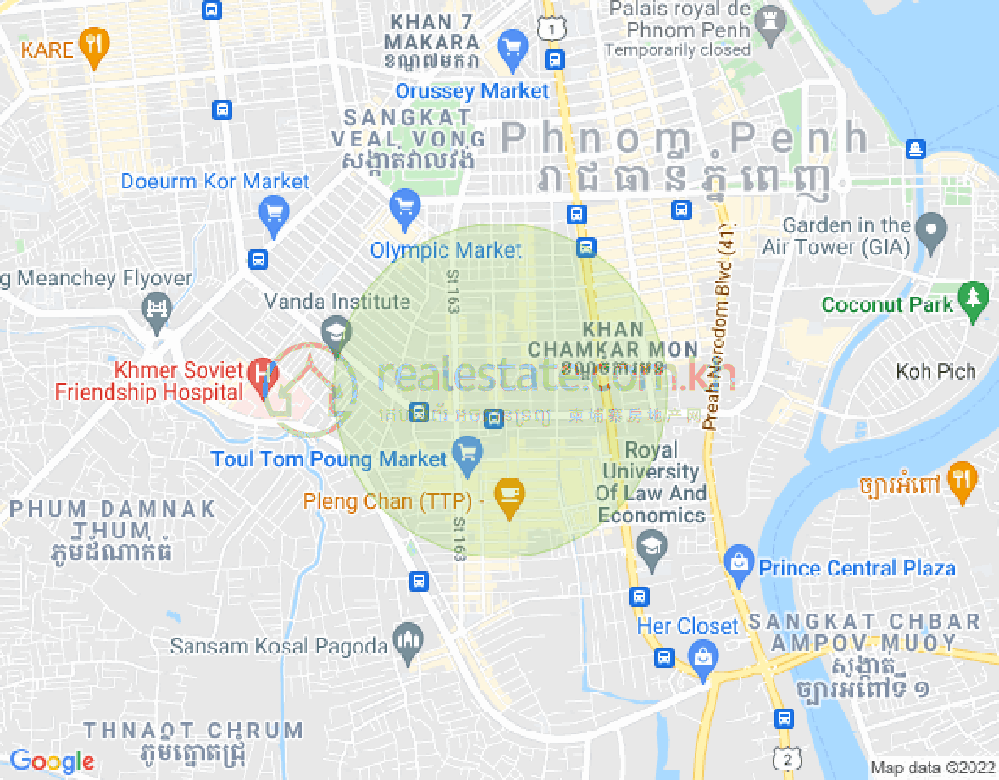 Map of BKK 3, Boeng Keng Kang, Phnom Penh