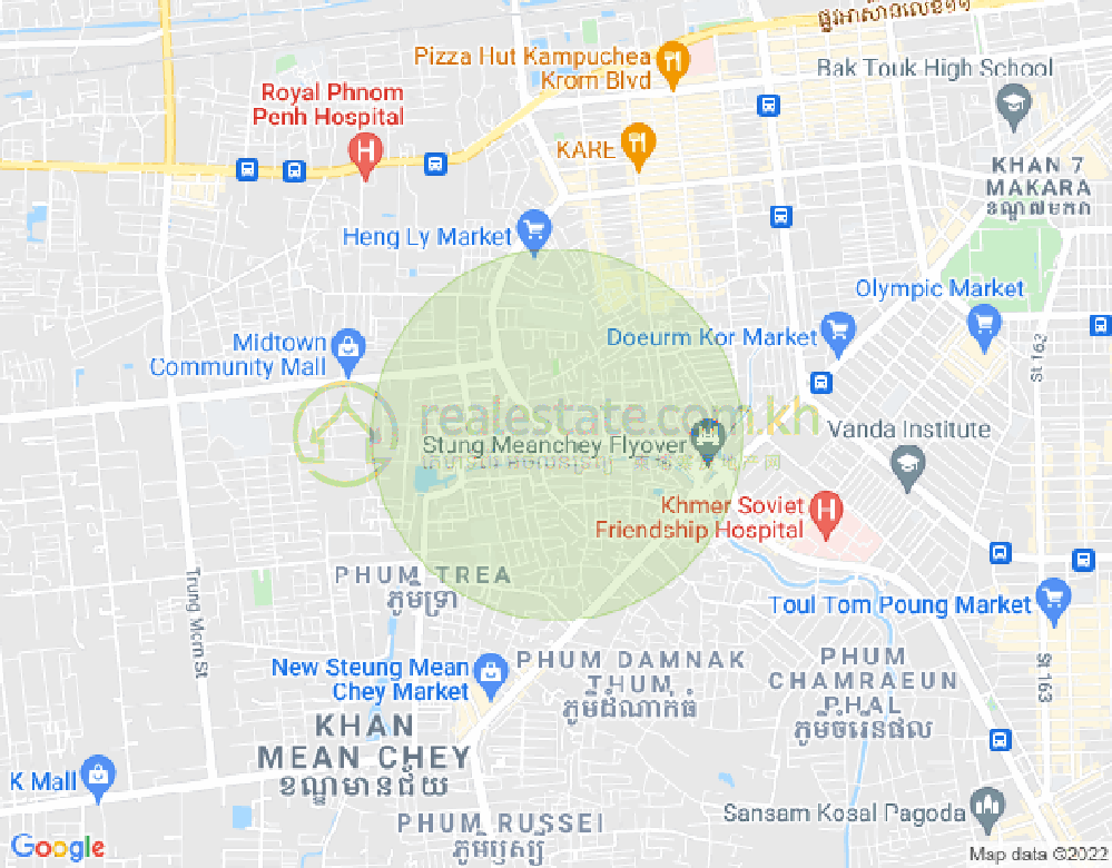 Mapa: Kouk Khleang, Sen Sok, Phnom Penh