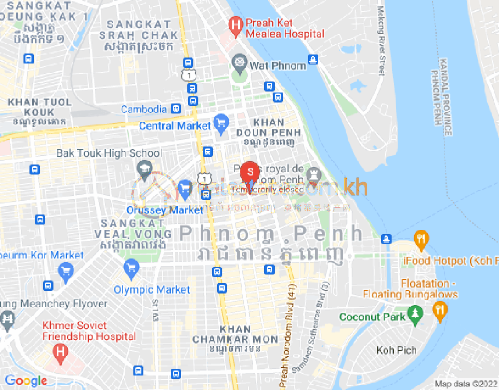 Mapa: Boeng Reang, Daun Penh, Phnom Penh