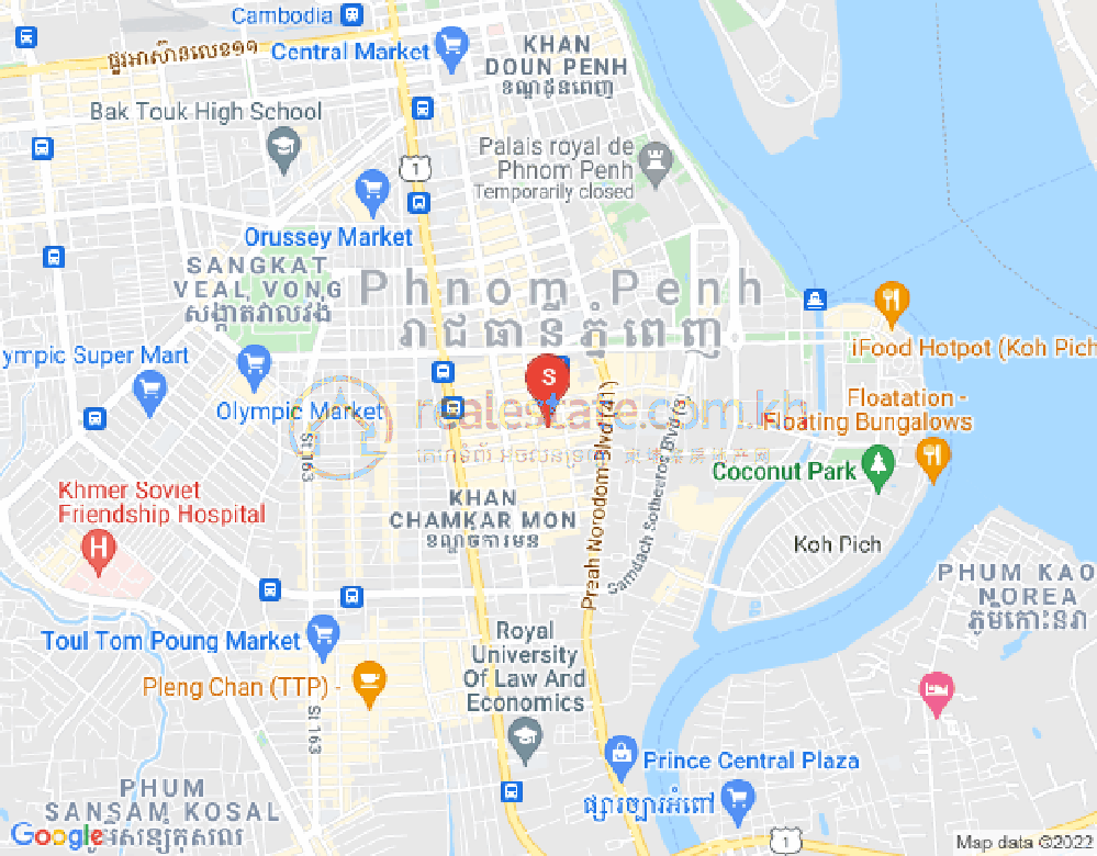 万景岗1分区（BKK1), 波哥堪, 金边地图