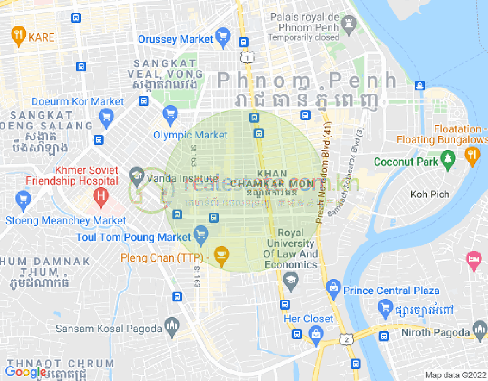 Mapa: BKK 3, Boeng Keng Kang, Phnom Penh