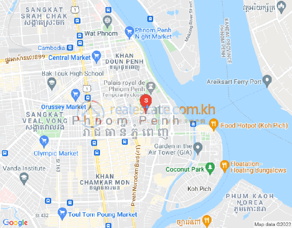 Carte de Chakto Mukh, Daun Penh, Phnom Penh