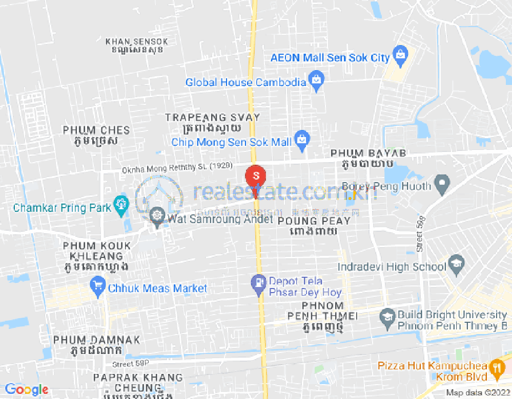 Mapa: Phnom Penh Thmey, Sen Sok, Phnom Penh