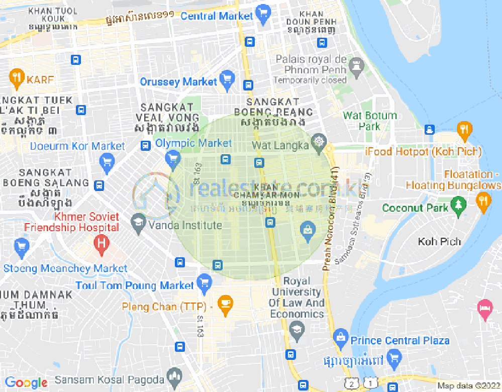Mapa: BKK 2, Boeng Keng Kang, Phnom Penh