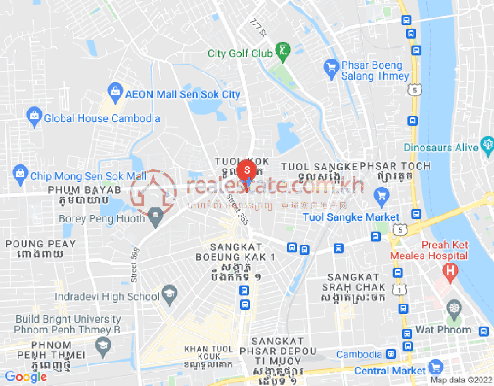 吐尔桑克, 雷西郊区, 金边地图