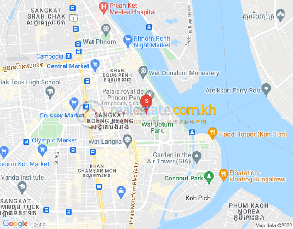 四臂湾分区, 隆边区, 金边地图