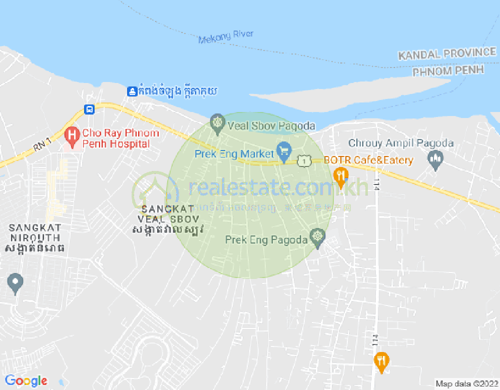 Mapa: Veal Sbov, Chbar Ampov, Phnom Penh