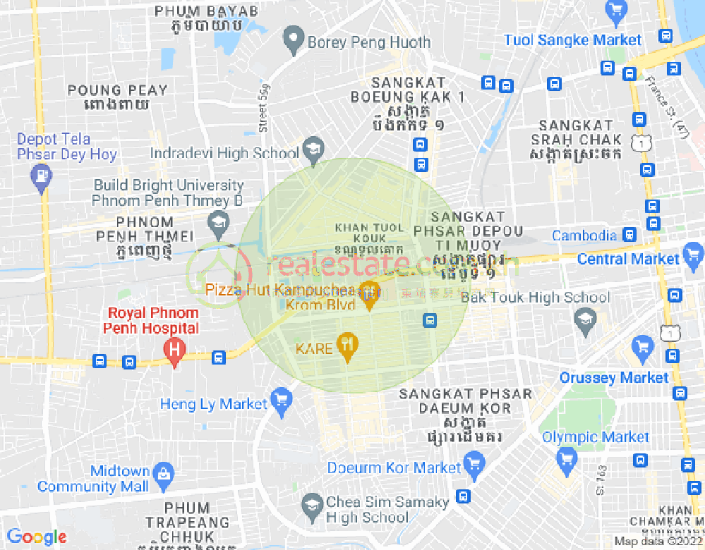 แผนที่ ตึกลอัก 1, ตuolโกก, พนมเปญ