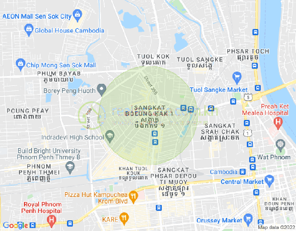 万谷湖1分区, 堆谷区, 金边地图