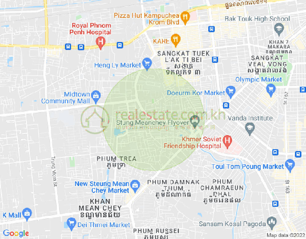 Tuek Thla둔, 모리 속도 구, 프놈펜 지도