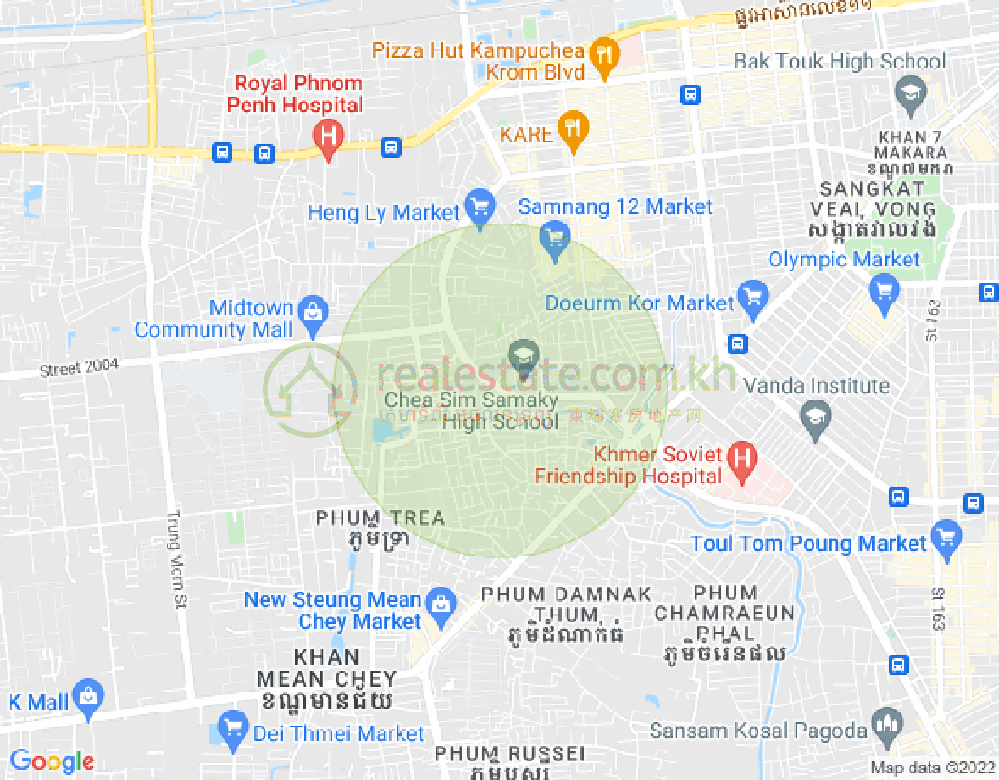 Tuek Thla屯, 森速区, 金边地图