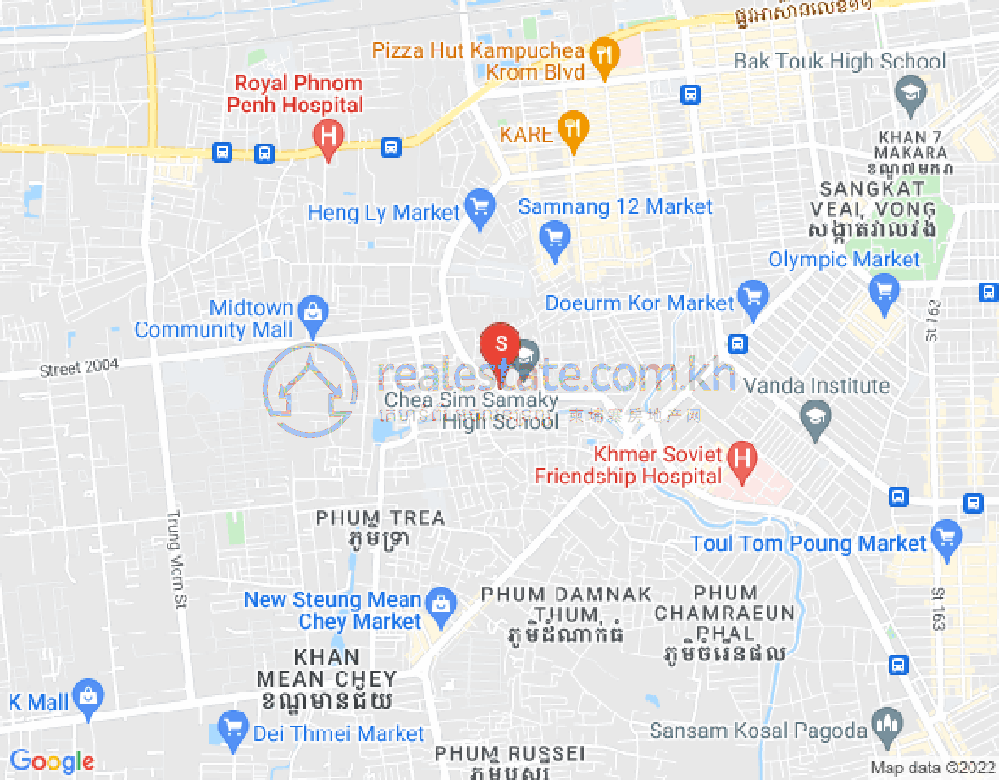 Tuek Thla屯, 森速区, 金边地图