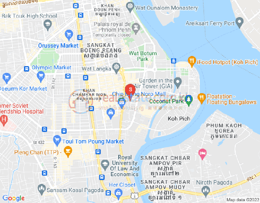 カカプ, ポーセンチェイ, プノンペンの地図