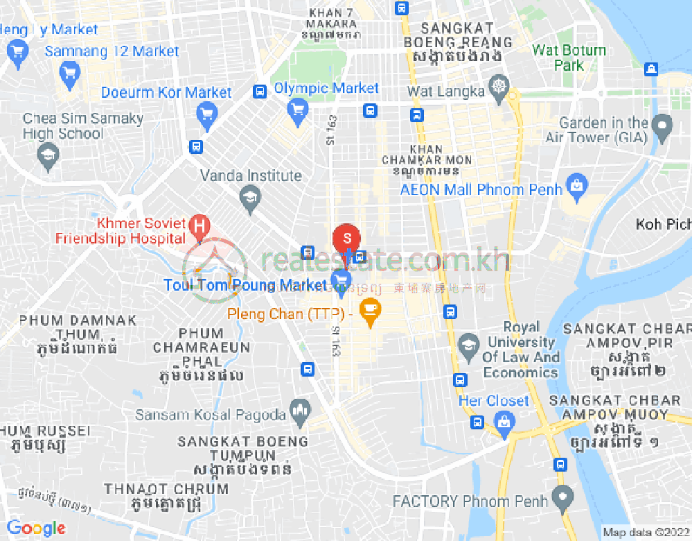Map of Toul Tum Poung 1, Chamkarmon, Phnom Penh