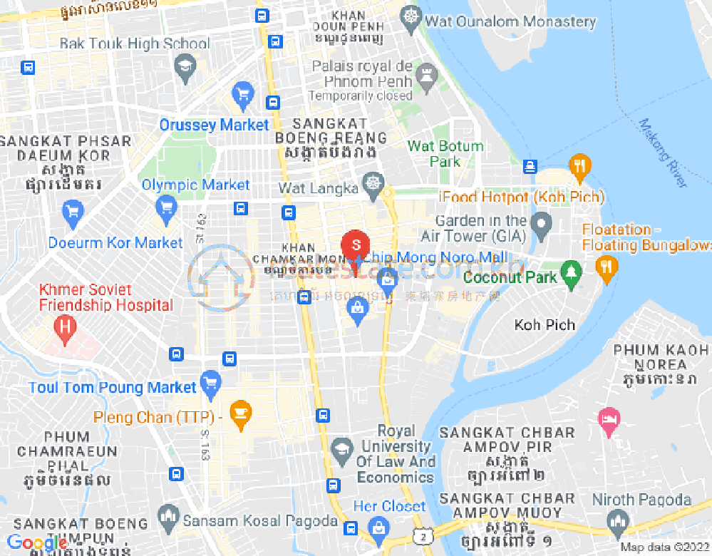 Map of BKK 1, Boeng Keng Kang, Phnom Penh