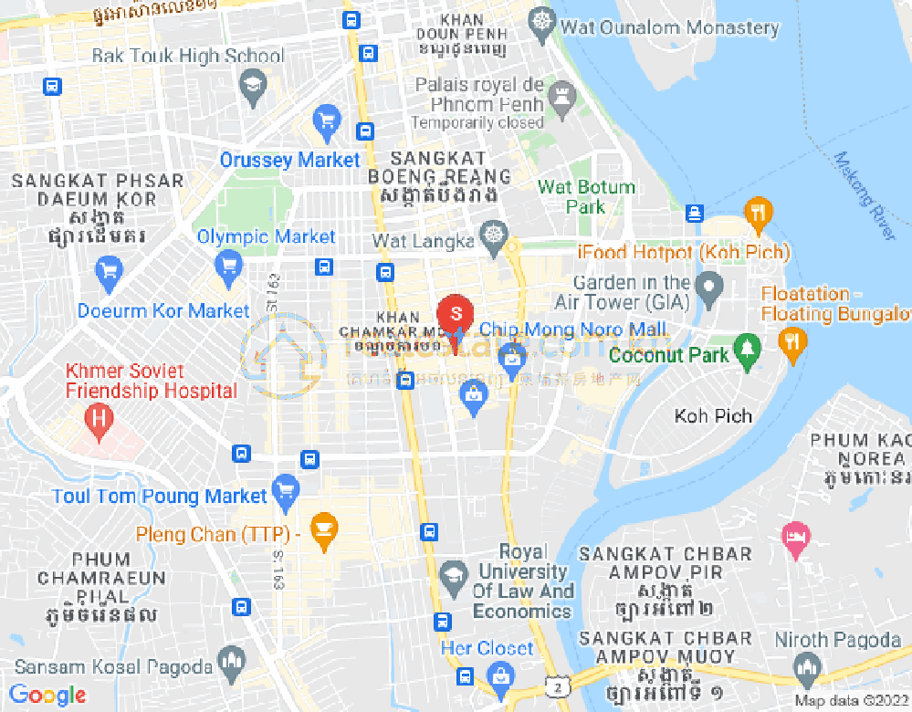 Map of BKK 1, Boeng Keng Kang, Phnom Penh