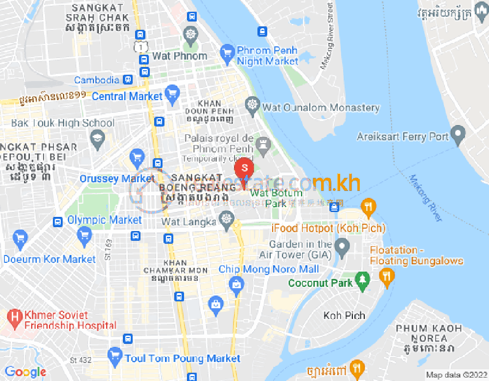 チャクトムク, ドーンペン, プノンペンの地図