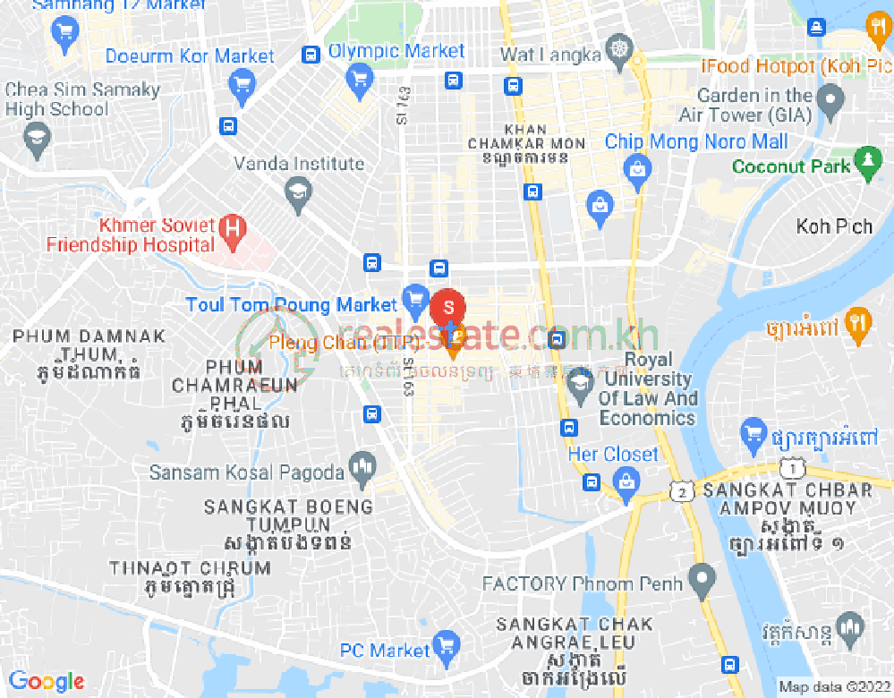 トゥールトンポン2, チャムカモン, プノンペンの地図