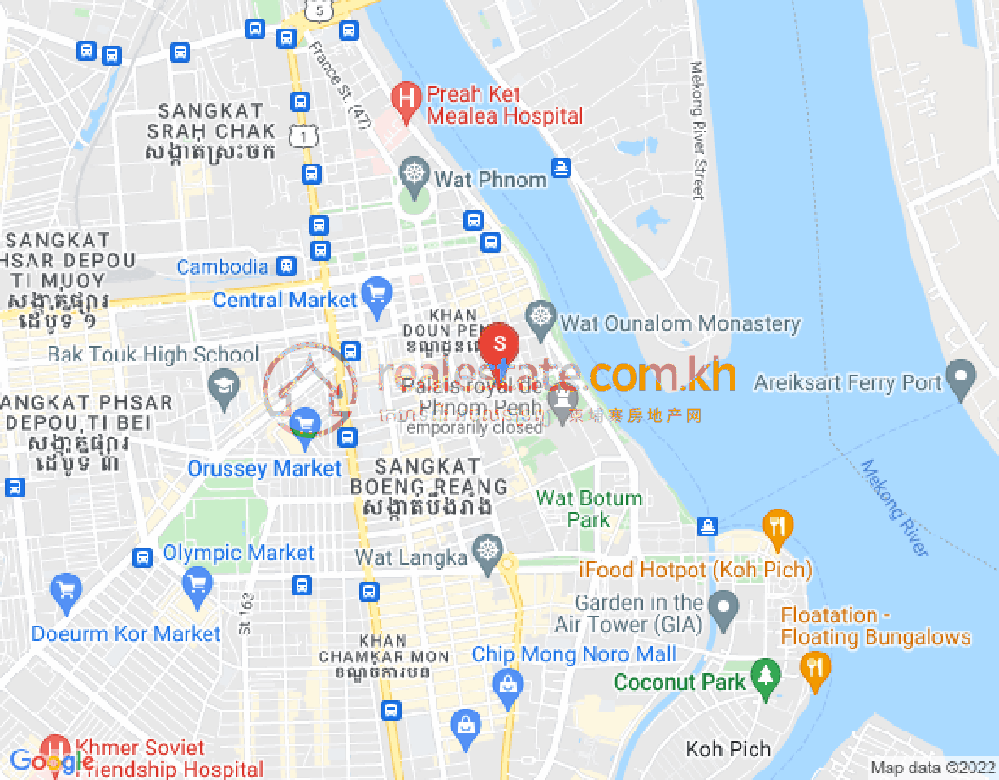 Mapa: Phsar Kandal I, Daun Penh, Phnom Penh