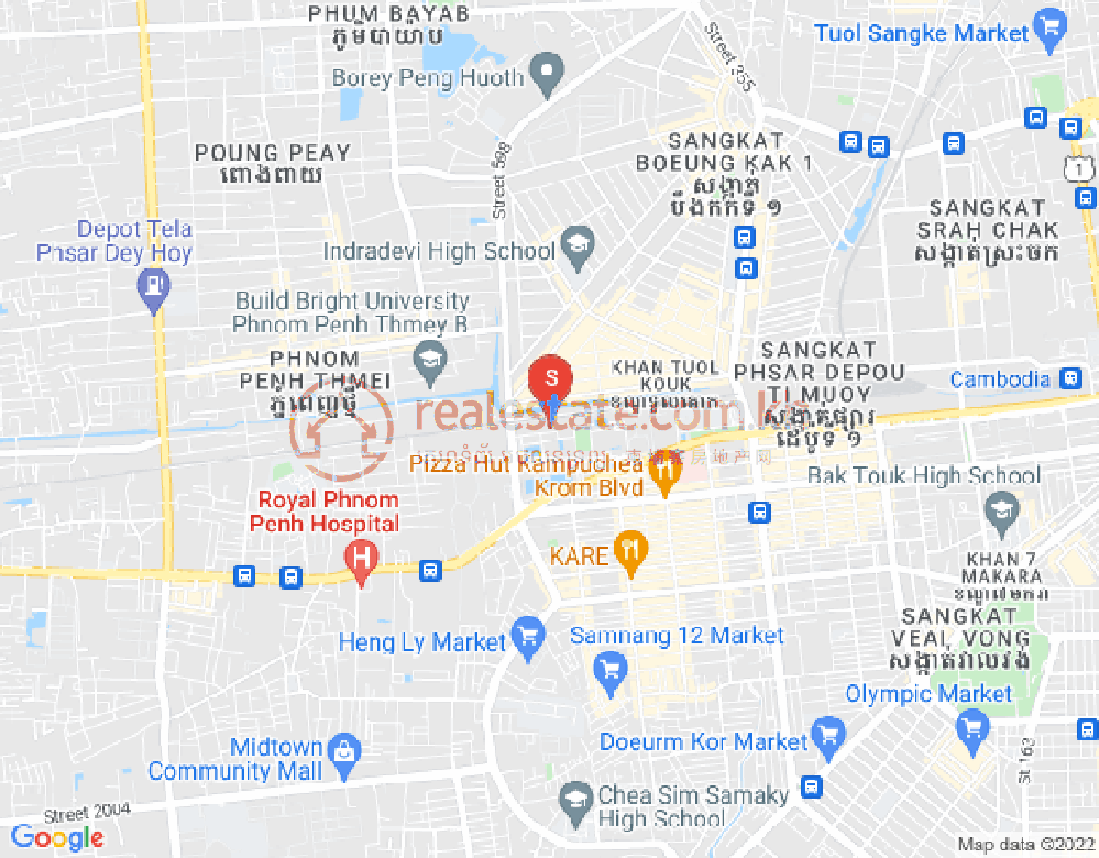 Tuek L'ak 2区, 堆谷区, 金边地图