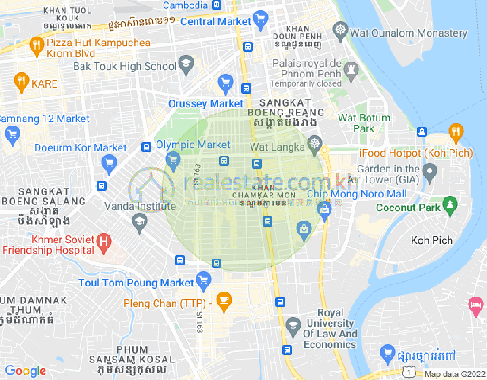 Mapa: BKK 2, Boeng Keng Kang, Phnom Penh