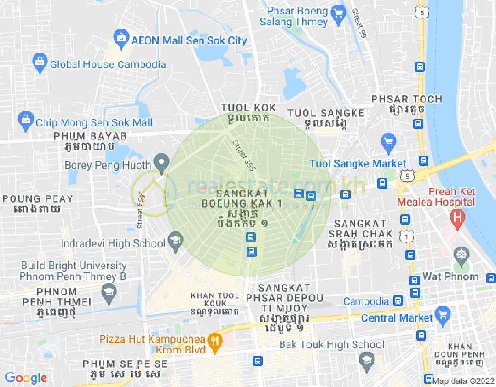 万谷湖1分区, 堆谷区, 金边地图