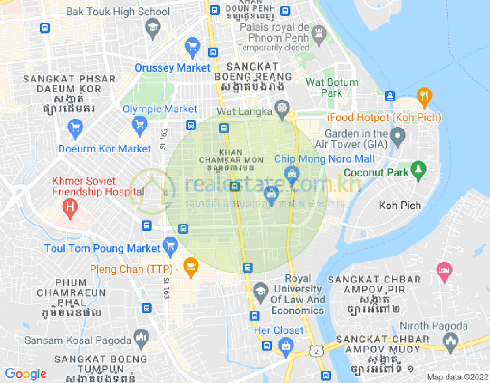 Map of BKK 1, Boeng Keng Kang, Phnom Penh