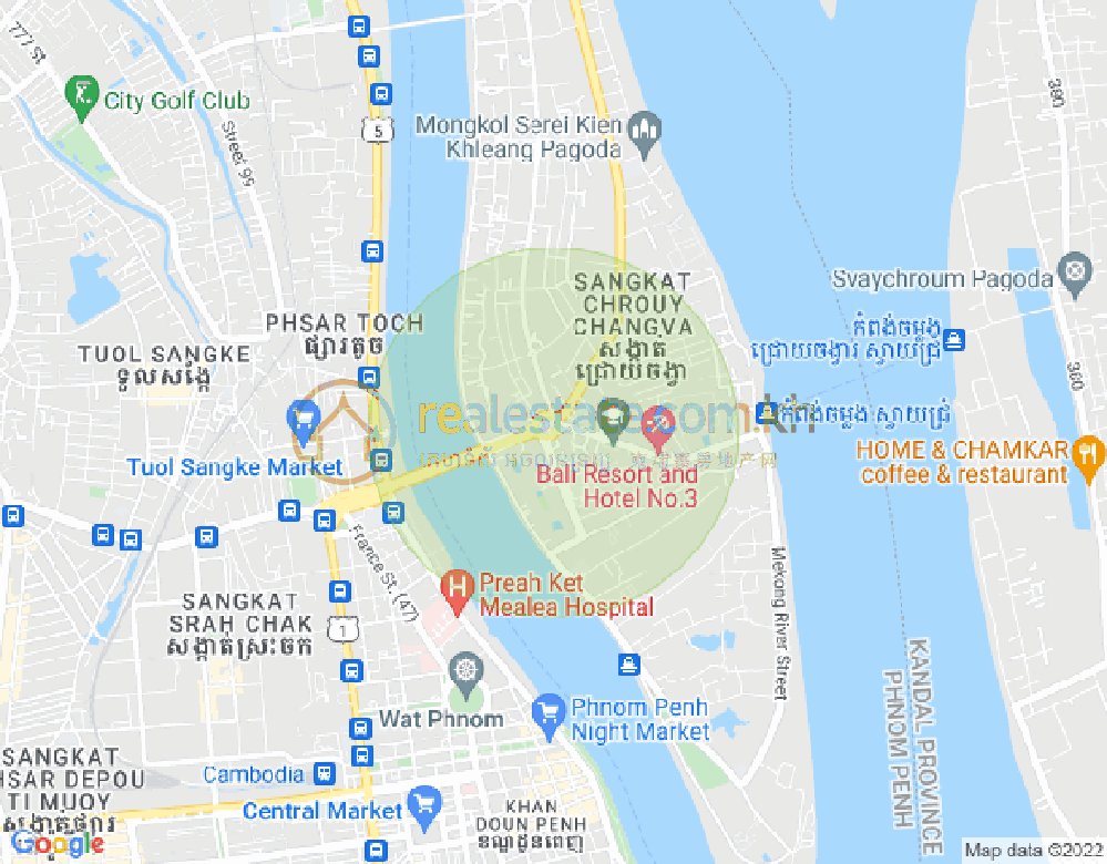 水净华区, 金边地图