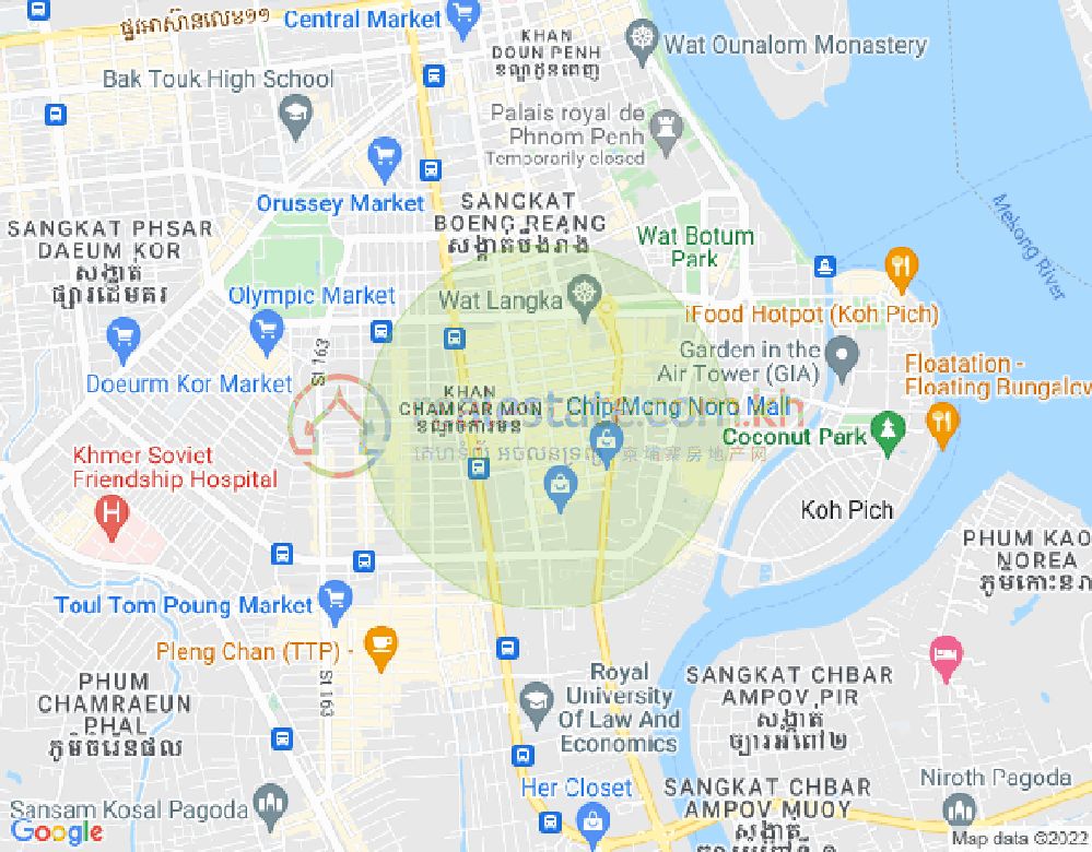 Map of BKK 1, Boeng Keng Kang, Phnom Penh